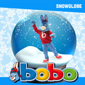 winter entertainment, Snowglobe met Bobo, Bobo, Snowglobe, Winterglobe, winkelcentrum promotie, promotie in winkelcentrum, entertainment in winkelcentrum, winkelcentrum entertainment, evenement, evenementenbureau, entertainmentbureau, winteractie, entertainment, op de foto